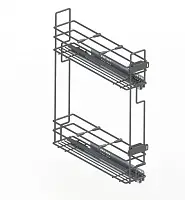Бутылочница Квадро в модуль 150 мм, правая, 4 перегородки, направляющие GTV с доводчиком, графит — купить оптом и в розницу в интернет магазине GTV-Meridian.